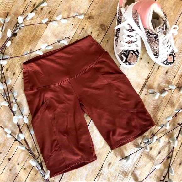 SALE! NEW! Rust Brick Red Spandex Bike Shorts - Picture 5 of 13